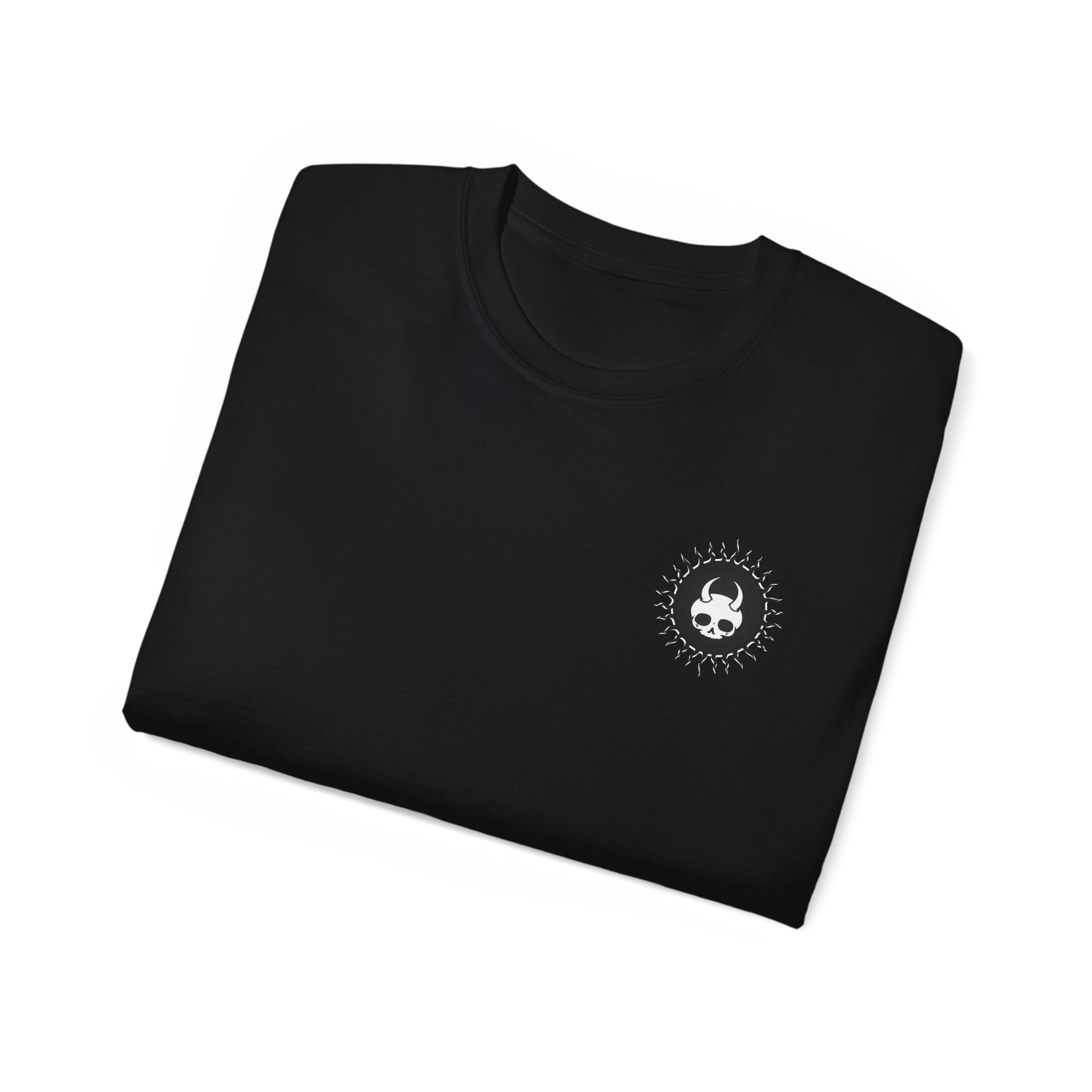 Live Among Demons - Unisex Cotton Tee (Back) - Damned Threads